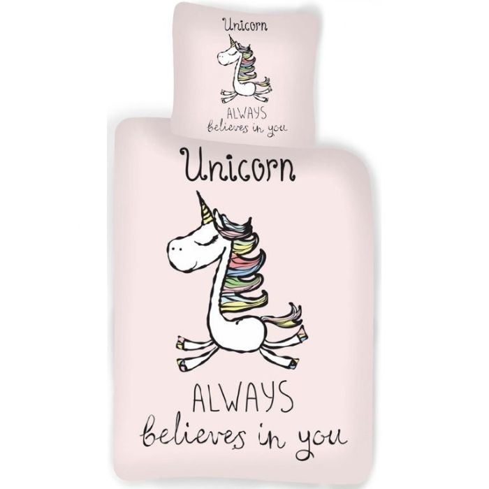 Junior Sengetøj 100x140 Happy Life Unicorn 100 Bomuld